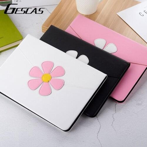 GESCAS Flower Case For IPad 2019 Mini 1/2/3/4/5 2017 Air 10.2 Inches PU Faux Leather Shockproof Full Cover Tablet Case For Ipad