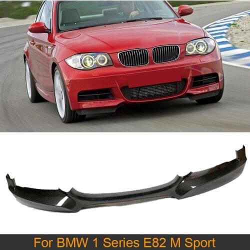 1 Series Carbon Fiber Front Bumper Lip Diffuser For BMW E82 120i 130i 135i M Sport Coupe Convertible 2 Door 2008-2013