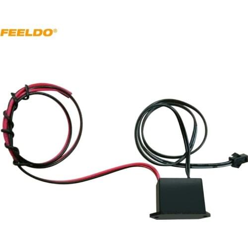 FEELDO 1PC 12V DC Car Decoration EL Fibre Neon Glow Lighting Rope Strip Power Driver Inverter #HQ2455