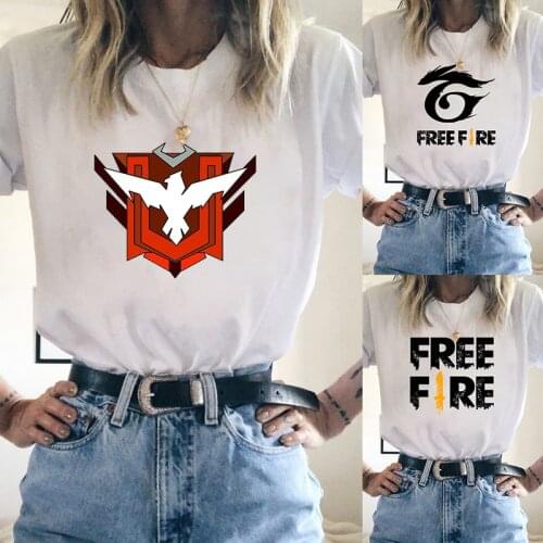 Hot War Games Free Fire Garena Roupa Angelical Print Kids T-Shirt Girls Casual Streetwear Short Sleeve Tee Adults Harajuku Tops
