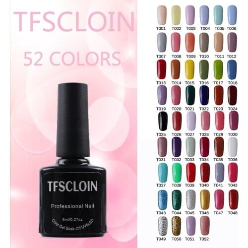 2021 Hot Selling 52 Colors 8ML Nail Gel Supplier OEM Bottles Private Label Colors Soak Off Led Nail Gel Color UV Gel Nail Polish