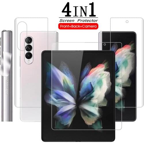 4in1 full cover hydrogel film for samsung galaxy z fold3 fold 3 5g zfold3 ​front back screen protector camera film not glass