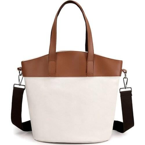 High Quality Canvas Womens Vintage Top Handle Bag Large Capacity Female Shopping Shoulder Bags Fashion Crossbody Traveller Bag