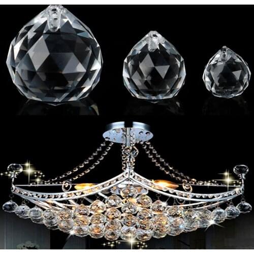 Crystal Round Ball Prism Hanging Ornament DIY Pendant Accessory Xmas Decor Gift