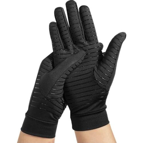 Arthritis Compression Gloves Full Finger Black Mittens Relieve Arthritis Rheumatoid Carpal Tunnel tendonitis Pain Copper Gloves