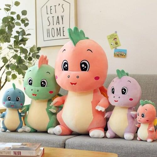 Cute Dinosaur Cartoon Plush Toys Lovely Soft Animals Doll Sleep Pillow Home Decorfor Kids Baby Children Boys Birthday Gift 2021