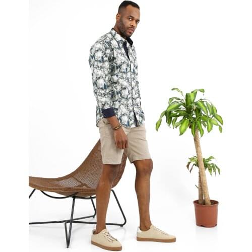 Semco Mens Casual Shirts Dress Fashion 2021 Long Sleeved Printed Shirt Slim Fit Male Social Business Dress Shirts Brand For Men