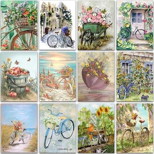 5D Diamond Painting Kit Cartoon landscape flower sunflower rose Full Square&Round Diamond mosaic Diamond embroidery Cross stitch