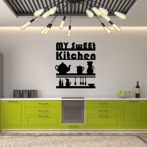 Stickers Stockpot and Dishes Vinyl Decal Mural Art Wallpaper Kitchen Home Decor Poster Utensils Design House Decoration