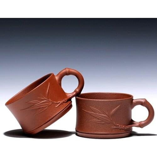 Small TaoYuan 】 yixing purple sand cup sample tea cup run of mine ore purple bamboo bamboo cup 68 yuan/only 120 cc