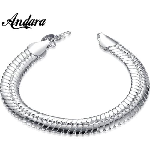 New MenS 925 Silver Bracelet MenS Snake Bone Bracelet Hip Hop MenS Jewelry Gift