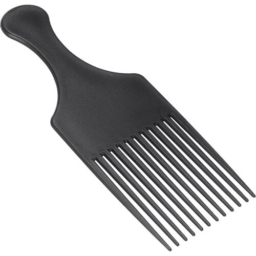Professional Wide Long Tooth Hair Comb Curly Hair Brush For Salon Hairdressing Styling Pick Black Plastic 18.6 cm x 7 cm
