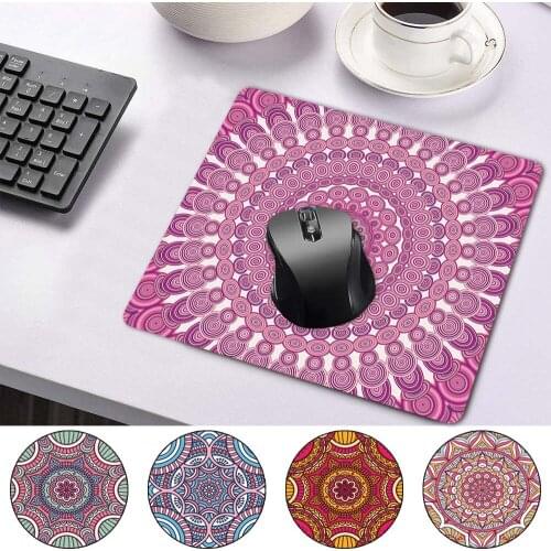 Anti-slip Durable PU Leather Computer Mouse Pad Mandala Pattern Waterproof Mouse-pad Fashion Portable Game Mouse Mat