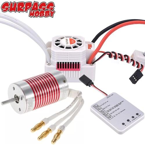 RC Waterproof 2845 4370/3930/3800/3100KV 4-Poles Motor+45A Electronic Speed Controller For 1/12 1/14 RC Car(Platinum Version)