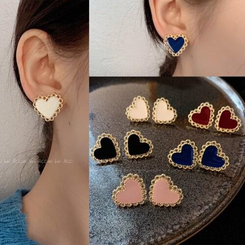 S925 2020 New Design Luxury Love Heart Stud Earrings Fashion Big Love Earrings For Woman Girl Jewelry Birthday Gift Anti Allergy