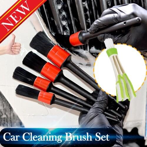 6pcs Car Detailing Brush Auto Cleaning Car Cleaning Detailing Set Dashboard Air Outlet Clean Brush Tools Car Wash Accessories