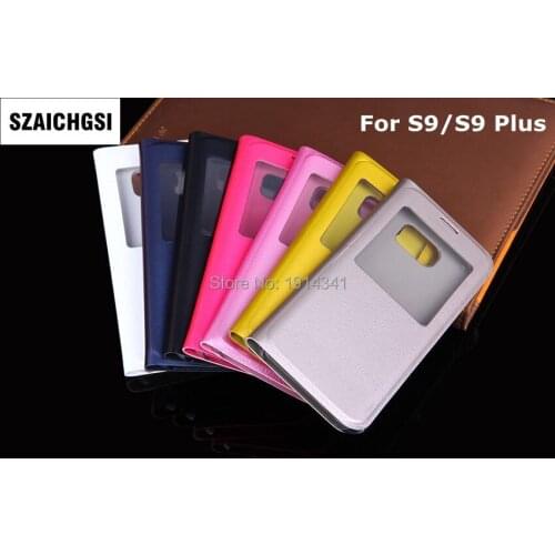 SZAICHGSI Cover Flip PU Leather mobile Phone Cases Shell for samsung Galaxy S9/S9 Plus Wholesale 200pcs/lot
