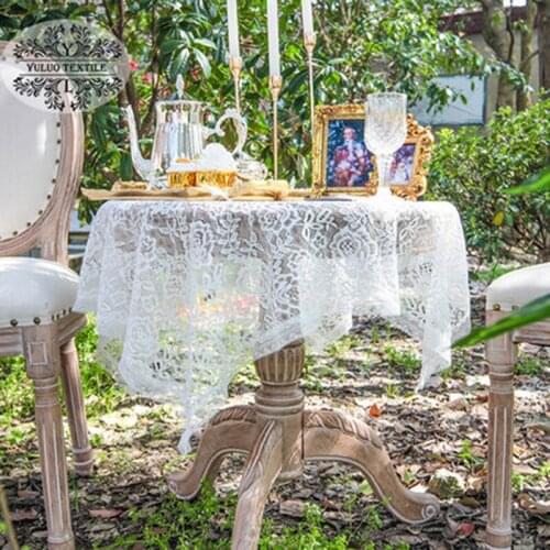 Tafelkleed Lace Square Dust Table Cover White Pure Color Nordic American Pastoral Retro Tablecloth European скатерть на стол