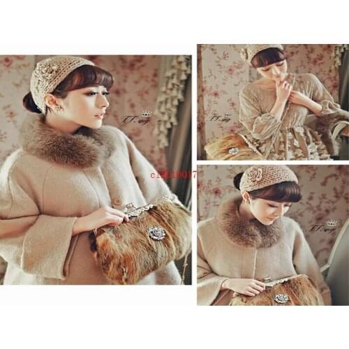 Warm camellia flower headband knit hair band ear protector hair accessories gift