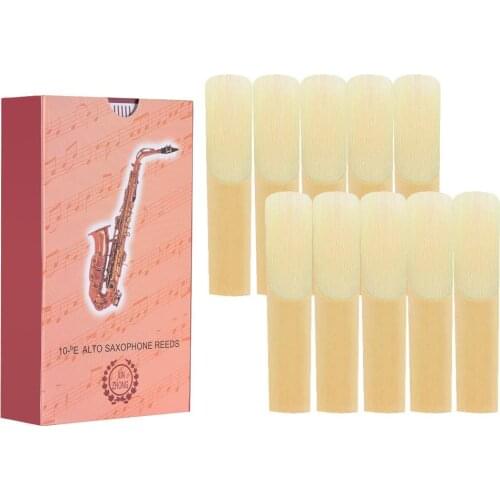 High Quality 10pcs/ Box Eb Tenor Soprano Alto Saxophone Reeds Sax Reeds Strength 2.5 Woodwind Instrument Parts & Accessories
