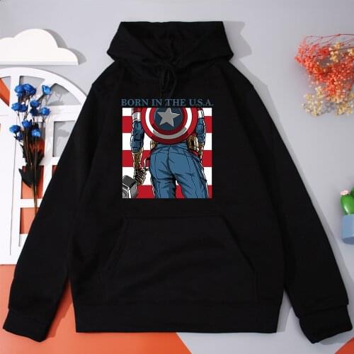Avengers Captain America Womens Hoodies Marvel Superhero Trend Women Sweatshirt 2021 New Aesthetic Clothes Female Autumn Hoodie