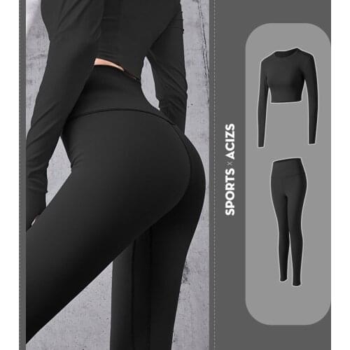 2PC Seamless Women Yoga Set Workout Sportswear Gym Clothing Fitness Clothes Sports Top High Waist Leggings Sports Suit
