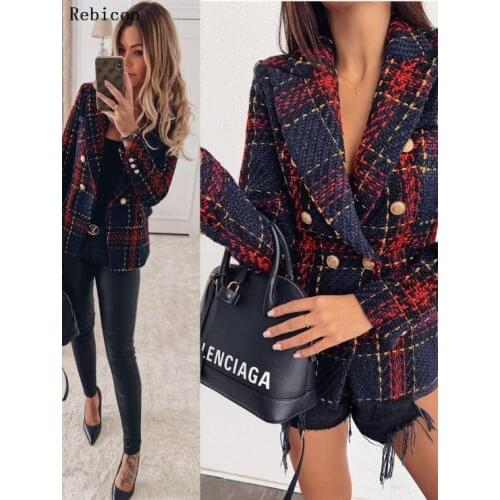 Blazer woman Autumn Winter Suit Blazer New Casual Double Breasted Pocket Women Long Jackets Elegant Long Sleeve Blazer