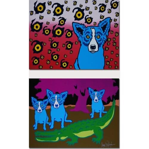 Animal Color Dog HD Canvas Print Painting Artwork Modern Home Wall Decor Painting Canvas Art HD Picture on Canvas Prints #123