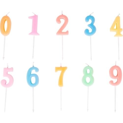 0-9Crystal Number Happy Birthday Candle Decoratios For One Year Old Romantic Wedding Party Smokeless Candle Decoration Supplies