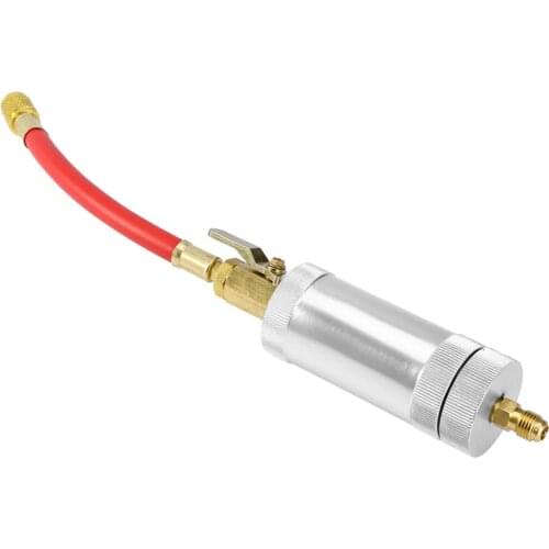 1/4SAE 134a 2 oz Oil Injector R134A R12 R22 Car Oil Coolant Filler Tube A/C AC Oil&Dye oz Injection Tool Auto Tools Hot Sale