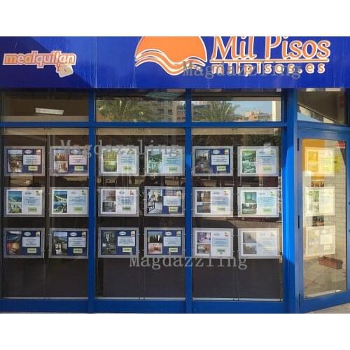 21PCS Single Sided A3 Landscape Cable Wire Hanging Magnetic Acrylic Frame LED Window Display Light Pocket for Real Estate Agent