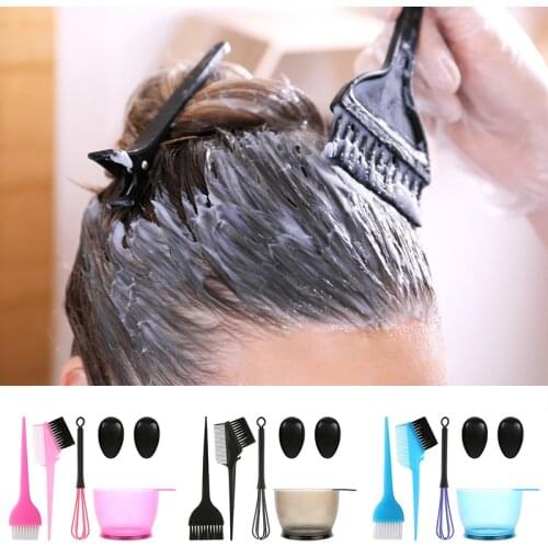 5 PCS Hair Dye Brush Hair Tint Hairdressing Hair Dying Hair Applicator New Bowl Ear Caps Set Styling Tool Barber Shops