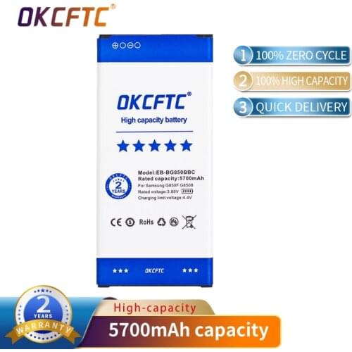 OKCFTC EB-BG850BBC 5700mAh Battery for Samsung Galaxy Alpha G850F G8508S G8509V G850 G8508 G850T G850V G850M G850A G850W/S/K/L