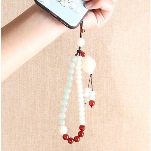 Mobile Phone Lanyard Pendant Ethnic Lotus Accessories Chinese Style Pendant Anti-lost Lanyard Phone Decoration Hanging Rope