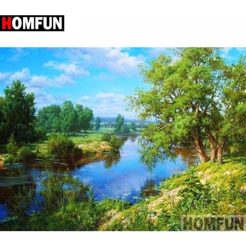 HOMFUN Full Square/Round Drill 5D DIY Diamond Painting "beautiful scenery" 3D Diamond Embroidery Cross Stitch Home Decor A19685