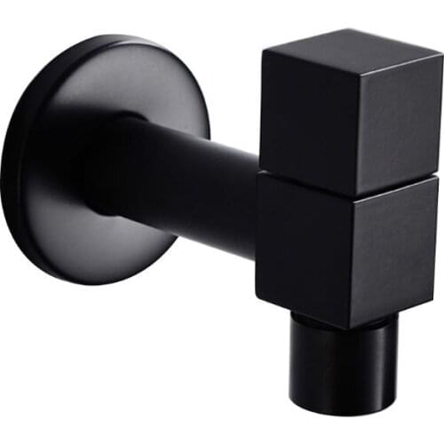 Black Metal Copper Faucet Wall Mounted Washing Machine Tap Bath Toilet Mop Pool Water Taps for Garden Bathroom Kitchen Use
