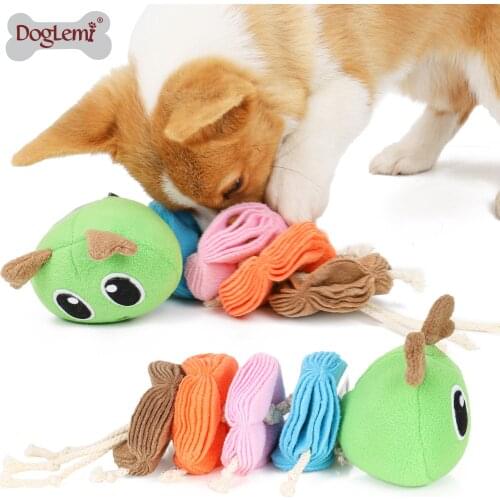 Cute caterpillar shape Dog Toy Cotton Rope Teeth Cleaning Snuffle Training Pet Toys
