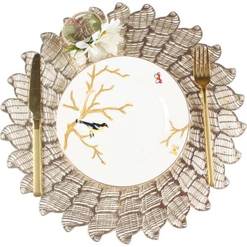 Table Mat 1pc PVC Hollow Insulation Coaster Pads Conch Pattern Placemat Decor Heat Resistant Placemat For Dining Table