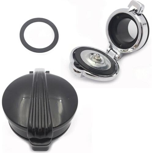 Aluminum Fuel Gas Tank Cap Cover For Harley Davidson Fatboy Road King Sportster 1200 883 Silver / Black