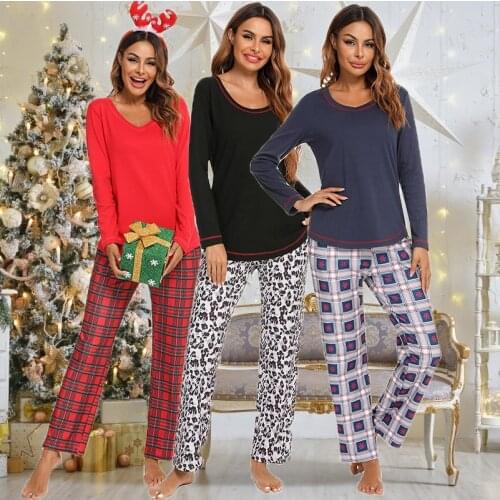 Aamikast Leopard Suit Women Underwear Sets Warm Casual Sleepwear Cotton Long Sets Female Golden Derong Elastic Thermal Pajamas