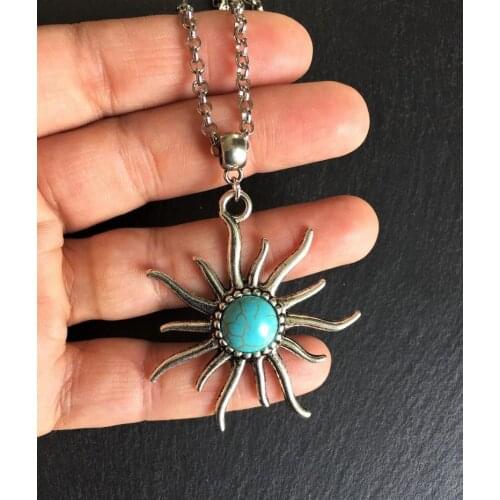 Fashion Charm Sun Natural Stone Necklace, Jewellery, Kuchi, Boho, Ethnic, Bohemian, Tribal, Gypsy For Women Gifts Jewelry 2021