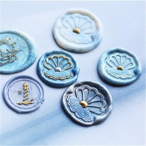 Ocean Whale Stamp Head Custom DIY Heads Lighthouse Wax Seal Wave Stamps Postage Journal Package Wedding Date Gifts Envelope Tool