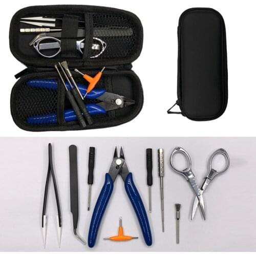 New NEW Mini Vape DIY Tool Bag Tweezers Pliers Kit Coil Jig Winding For Packing Electronic Cigarette Accessories for Ego elect