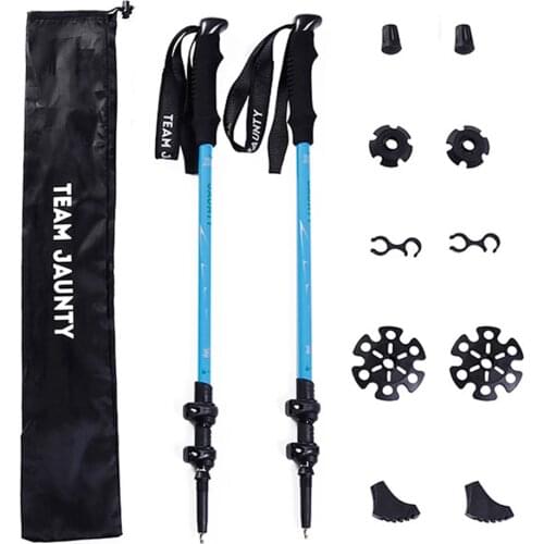 2Pcs Nordic Walking Sticks Hiking Camping Ultralight Adjustable Telescopic Alpenstock Trekking Poles walking New arrival