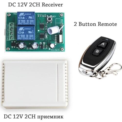 QIACHIP 433Mhz Wireless RF Switch DC12V Relay Receiver Wireless Remote Controls For DC Motor Forward and Reverse Controller