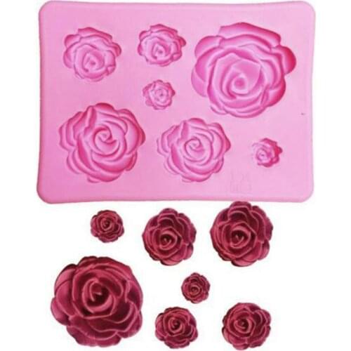 Rose Flower Silicone Molds Wedding Cupcake Topper Fondant Clay Candy Sugarcraft Decorating Chocolate Gumpaste Cake Moulds T A5O4