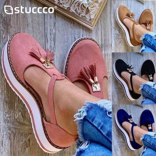 Women Flat Shoes Summer Vulcanized Shoes Solid Color Thick Bottom Womens Sandals Fashion Tassel Casual Style Womens Shoes