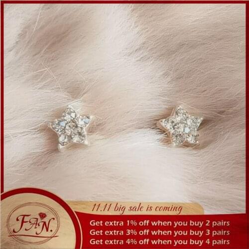 2021 Popular INS Trendy Hot Sale Casual Simple Nice Gift for Charming Girls & Women Mini Star with Crystal Style Stud Earrings