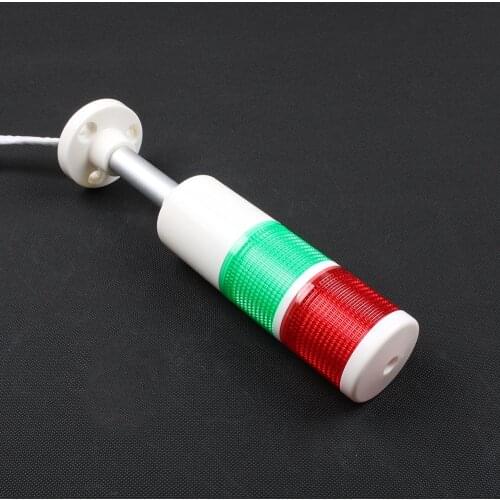 2 colors Industrial Signal Tower Safety Stack Alarm Light lamp Bulb Red Green Lamp LED White plastic 2 layer with base 12-24VDC
