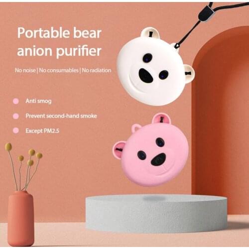 T20 Bear Convenient Hanging Neck Type Negative Ion Miniature Air Purifier Portable Anti-agin Car Air Purifier
